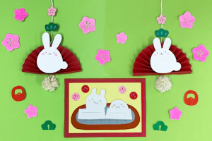 うさぎ年のお正月の壁面