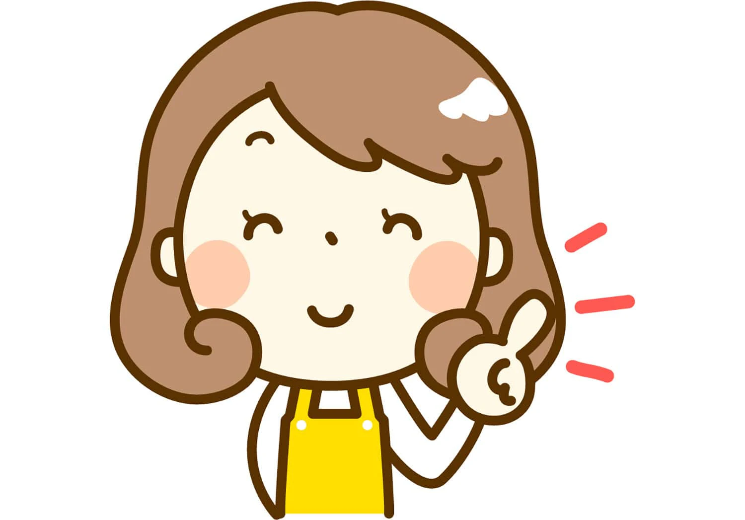 人差し指を上げる女性