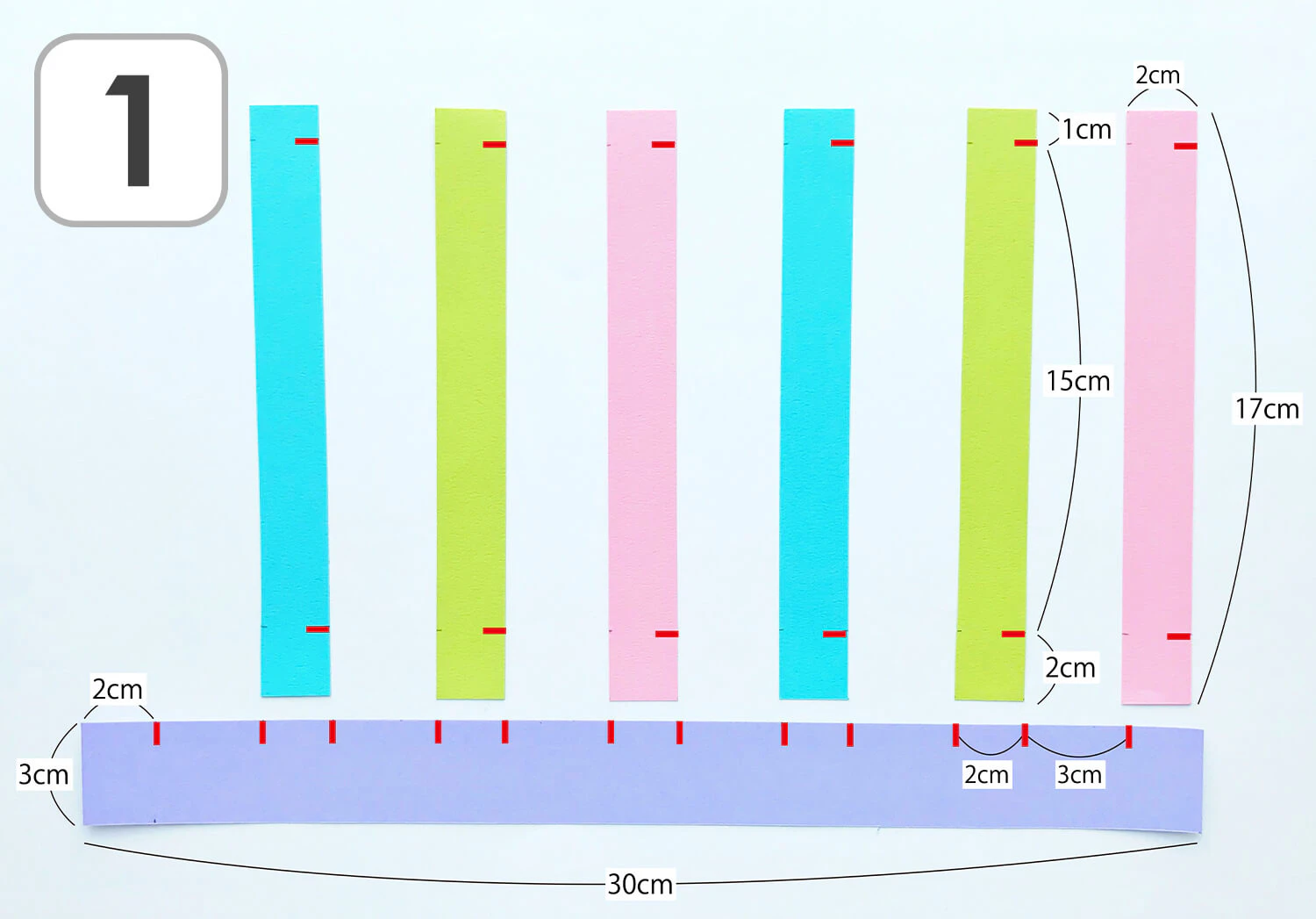 カラフル王冠の製作手順1