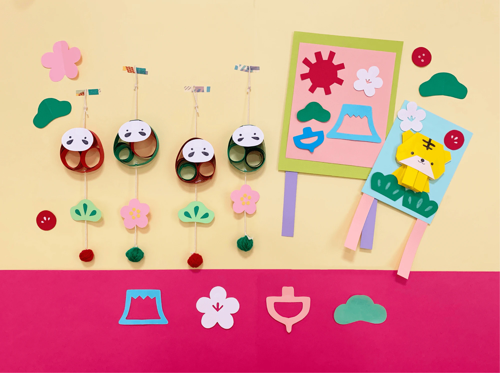 楽しいお正月の壁面