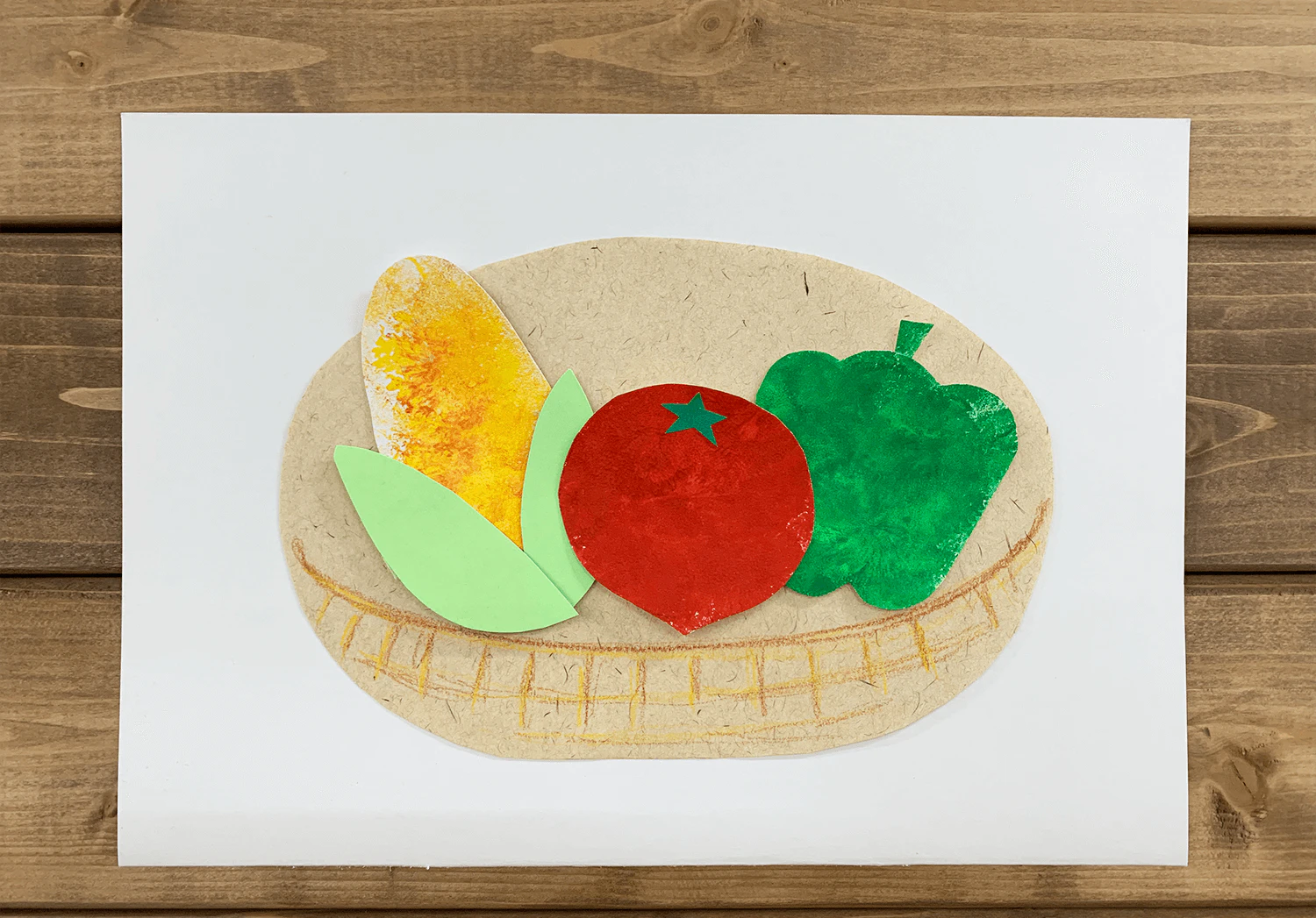 風船スタンプの夏野菜の製作