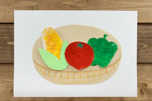 風船スタンプの夏野菜