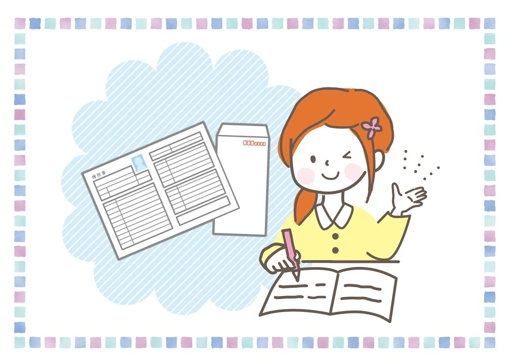 履歴書を書く女性