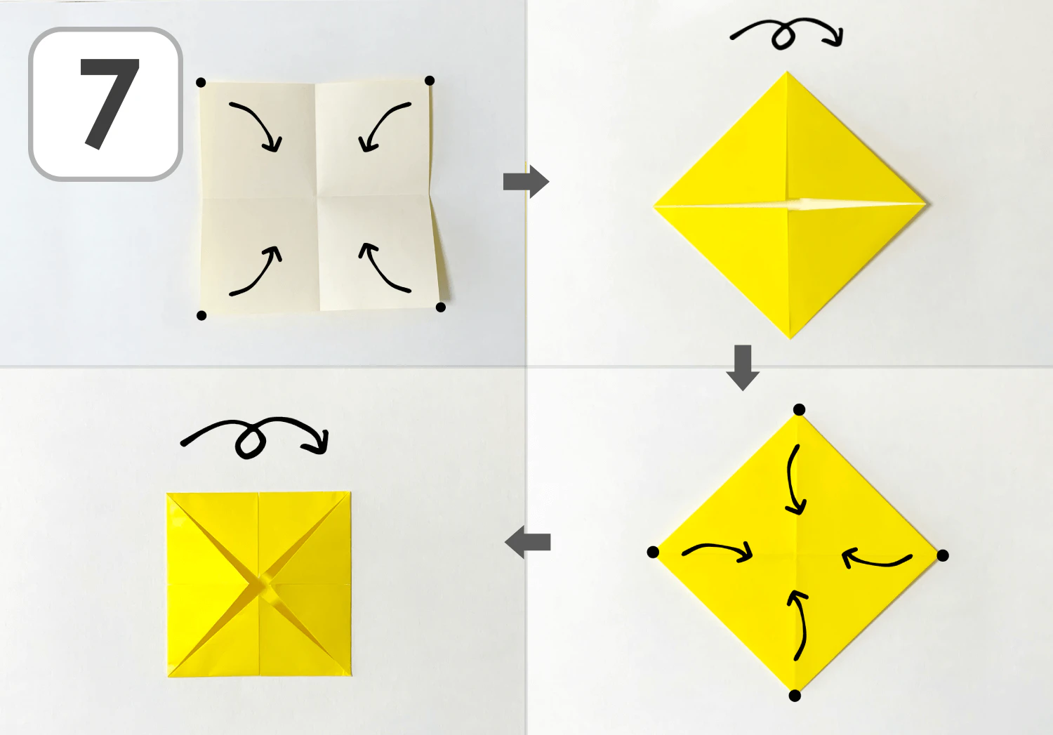 3枚で作るこまの作り方7