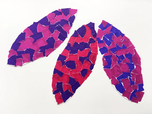 折り紙ペタペタ♪ちぎり絵でさつまいも