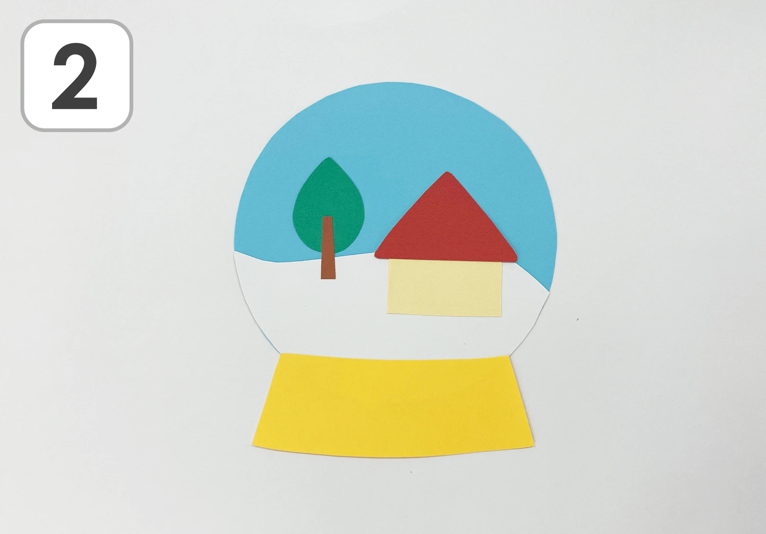 ふわふわ綿のスノードームの製作手順2