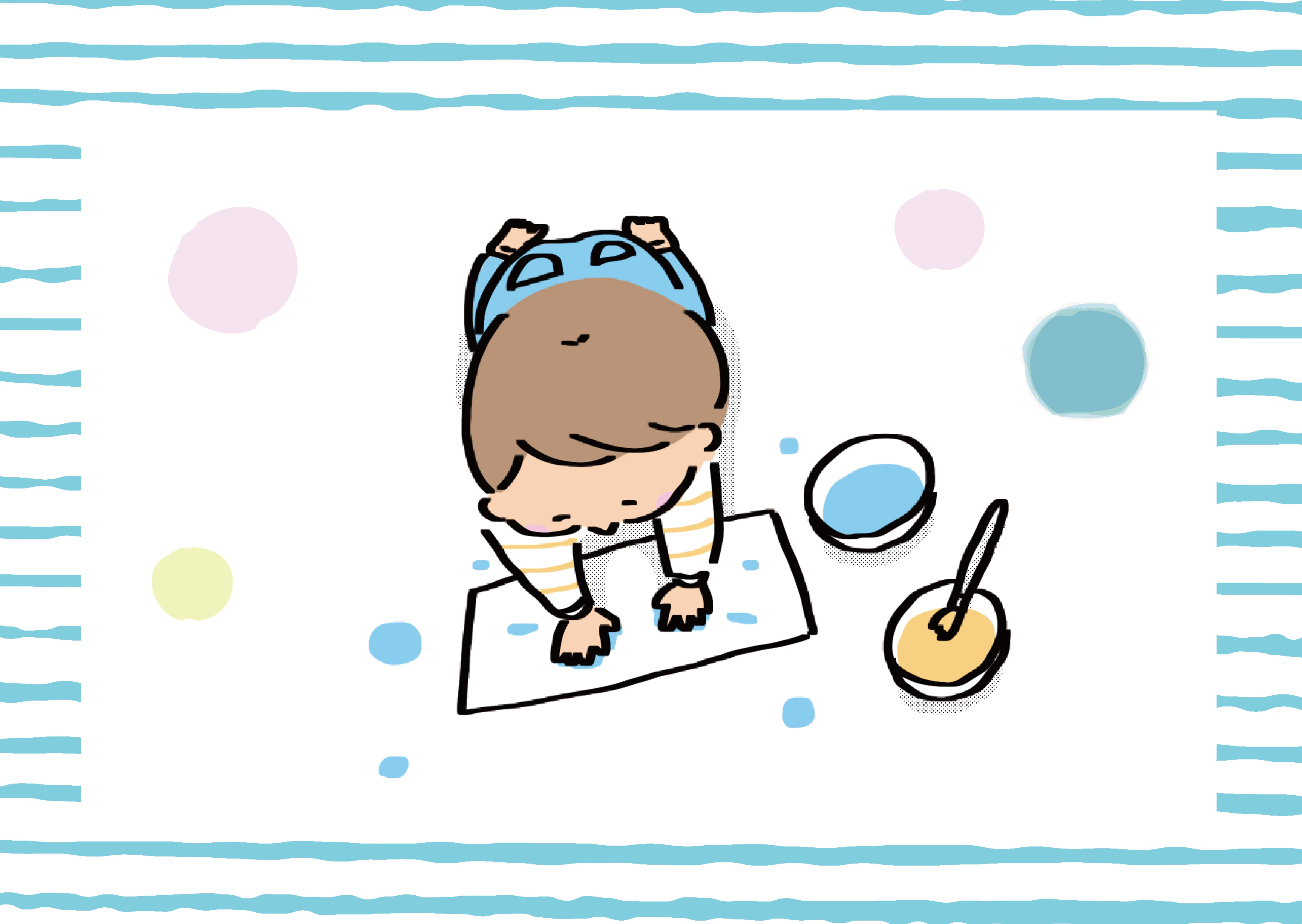 手形製作をする男の子