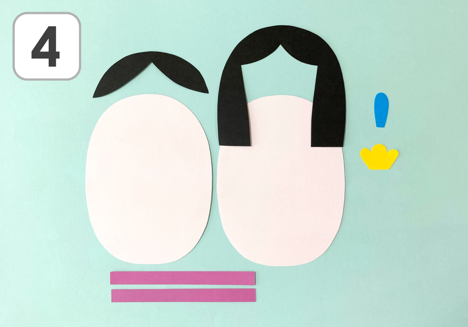 格子編みとお花紙のふわふわ雛人形の製作手順4