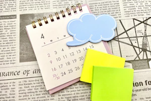 カレンダーと付箋