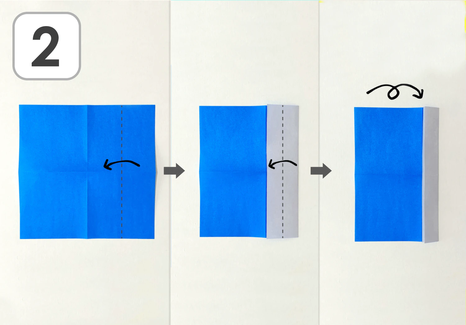 1枚で作るこまの作り方2