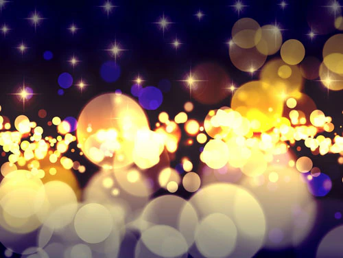 暗闇の中でキラキラの光に包まれている