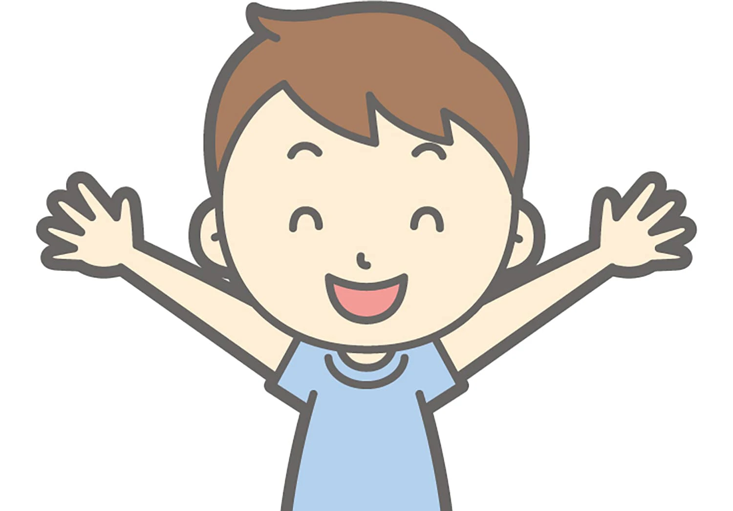 バンザイする男性のイラスト