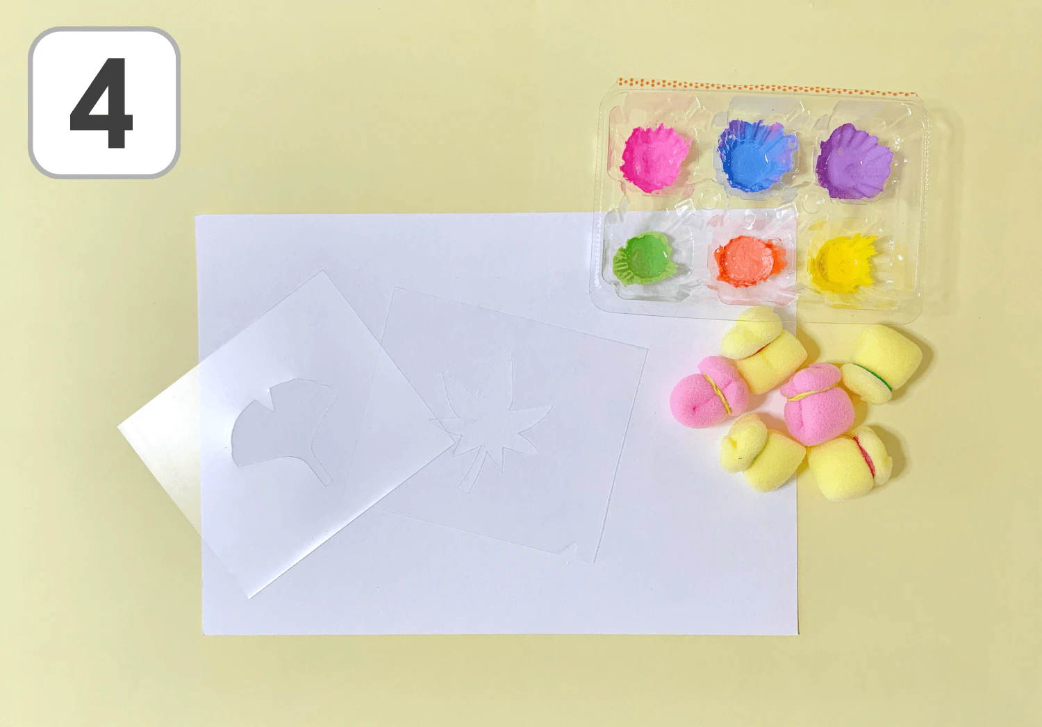 ステンシルで作るイチョウとモミジの製作手順4