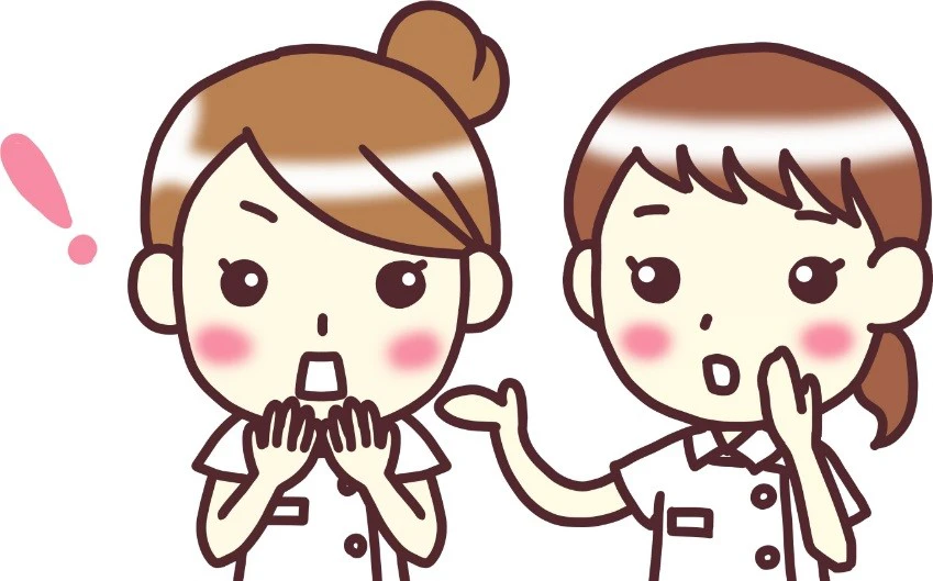 噂を聞いてびっくりしている看護師