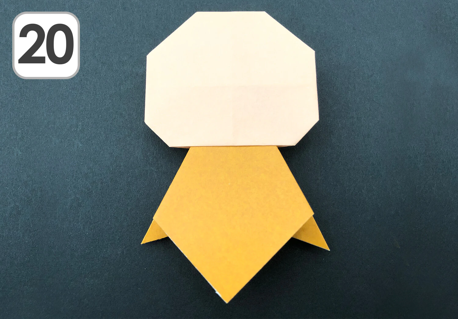 おりがみ　みのむし完成図