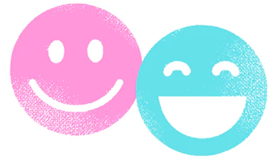 赤と青のスマイル