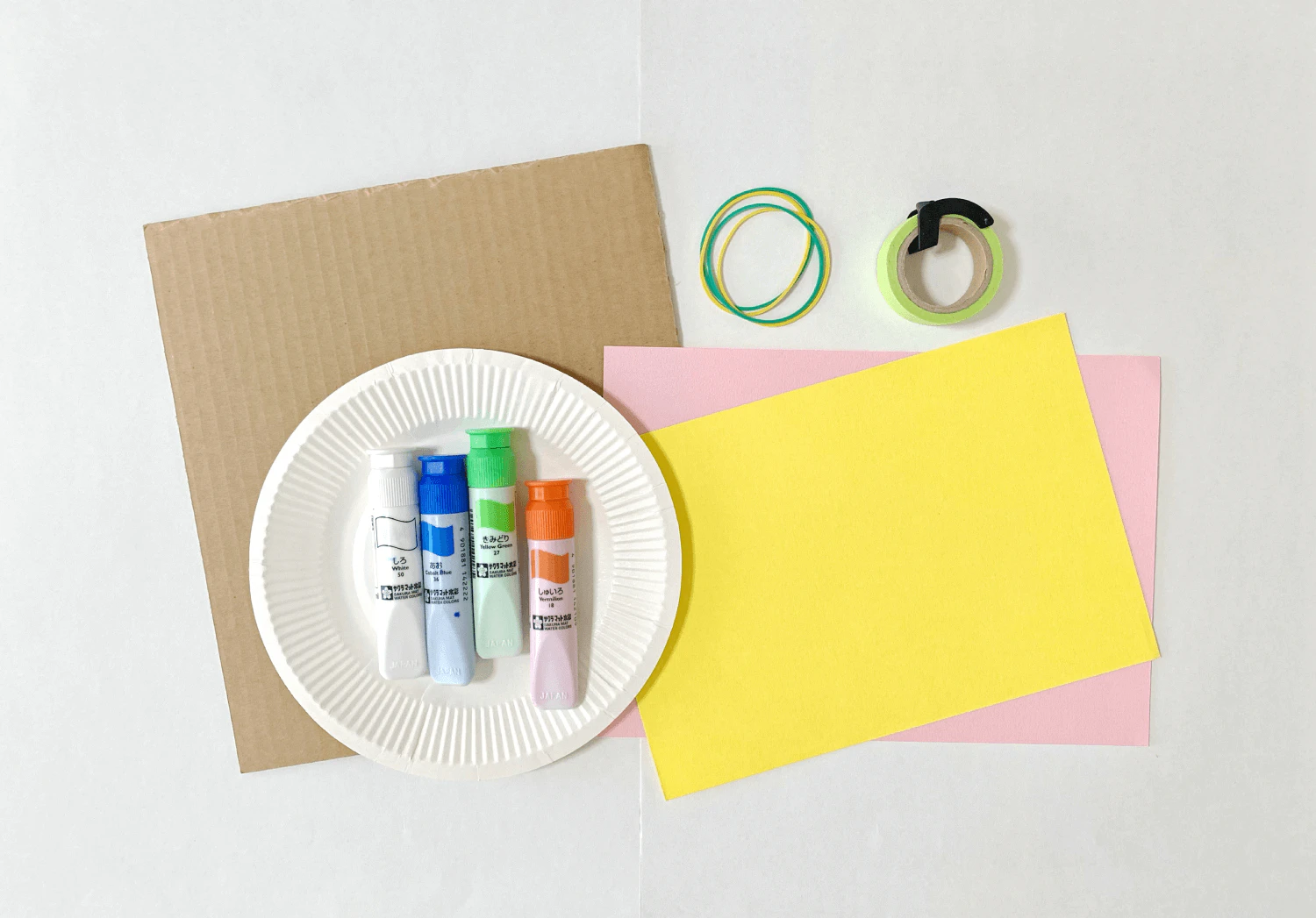 ダンボールスタンプのイースターバニーの準備物