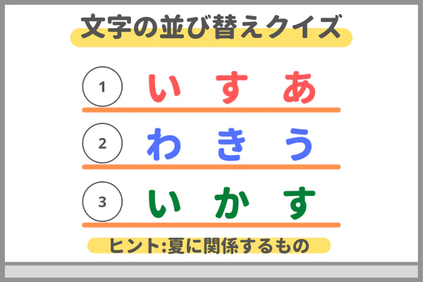 文字の並び替えクイズ