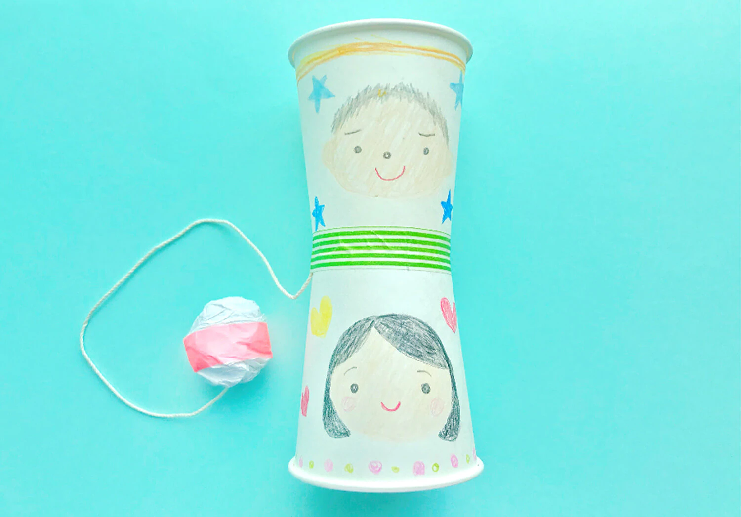 紙コップで作ったけん玉