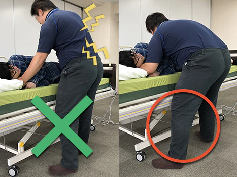 腕だけでなく全身を使う