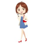 通勤する女性のイラスト