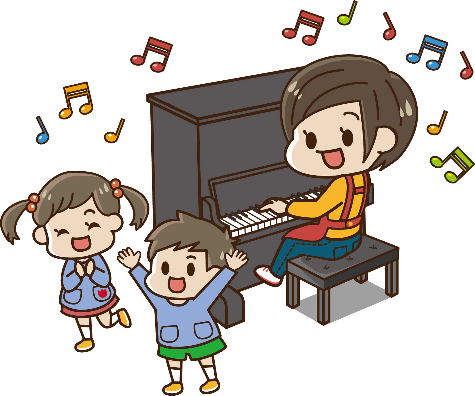 幼稚園の先生と子どもたち