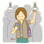 通勤する保育士さんのイラスト
