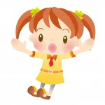 驚く保育園児の女の子