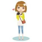 カメラを持つ休日の保育士さん