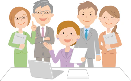 会社　若手からベテランが集まっている