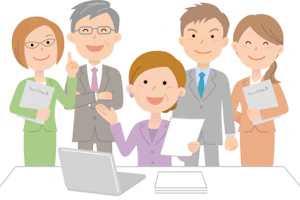 会社 若手からベテランが集まっている