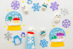 雪だるまとスノードームの壁面