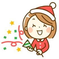 サンタ服の保育士さん