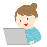 パソコンを見る女性
