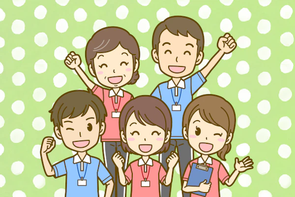 介護職員の集合イラスト