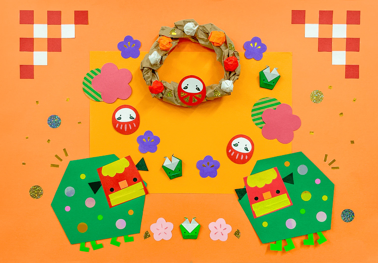 壁面装飾 新年をお祝いしよう