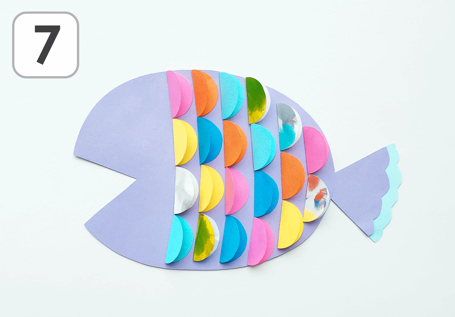 カラフルうろこのお魚の製作手順7