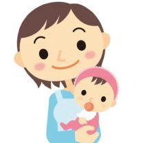 赤ちゃんを抱く保育士イラスト