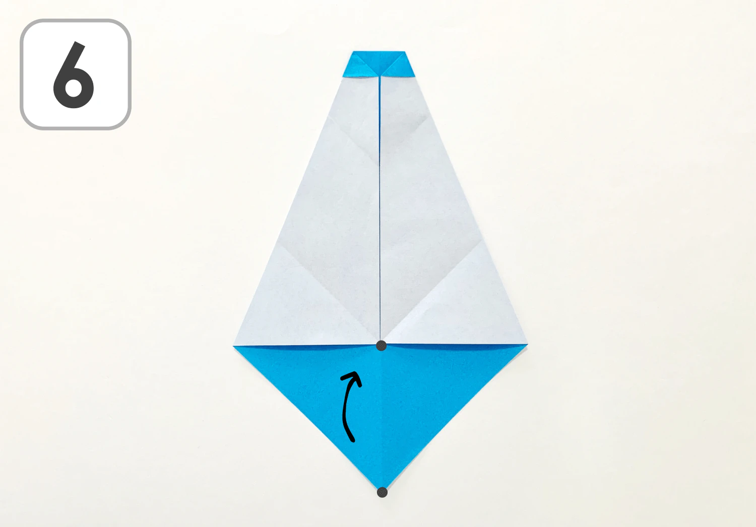 折り紙による雪だるまの製作手順6