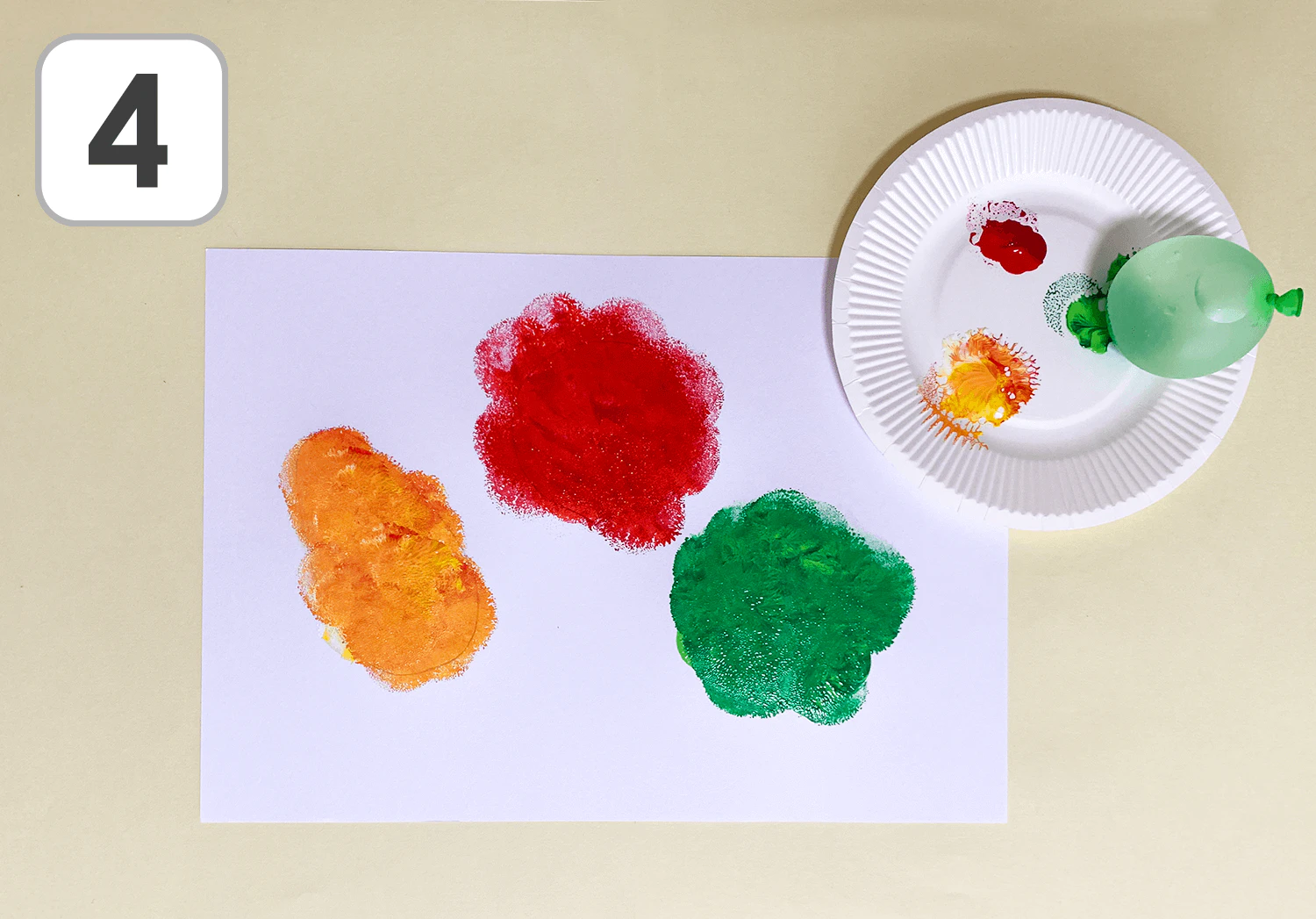 風船スタンプの夏野菜の製作手順4