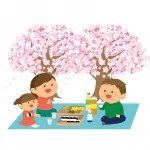 お花見する家族