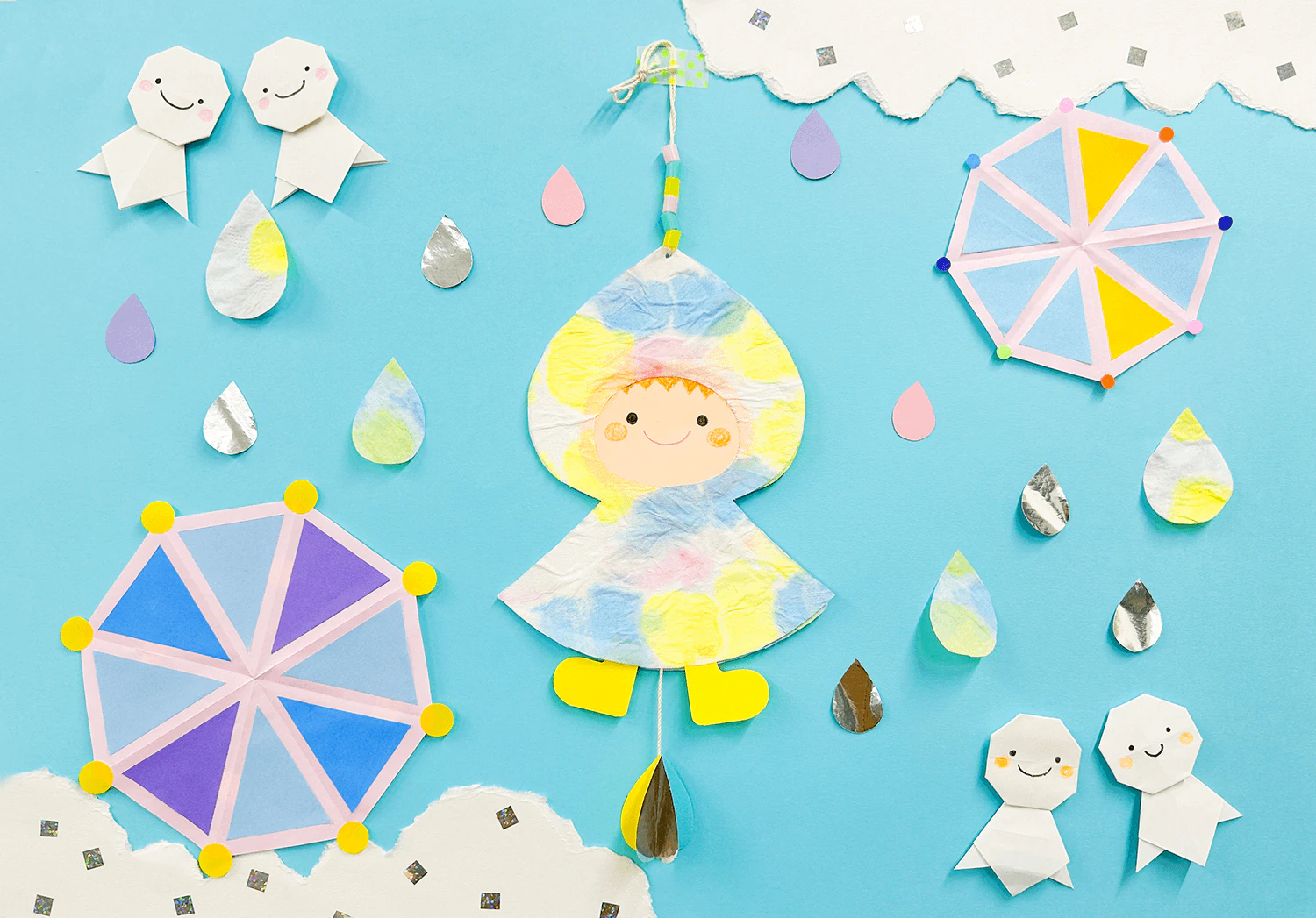 楽しい雨の日の壁面