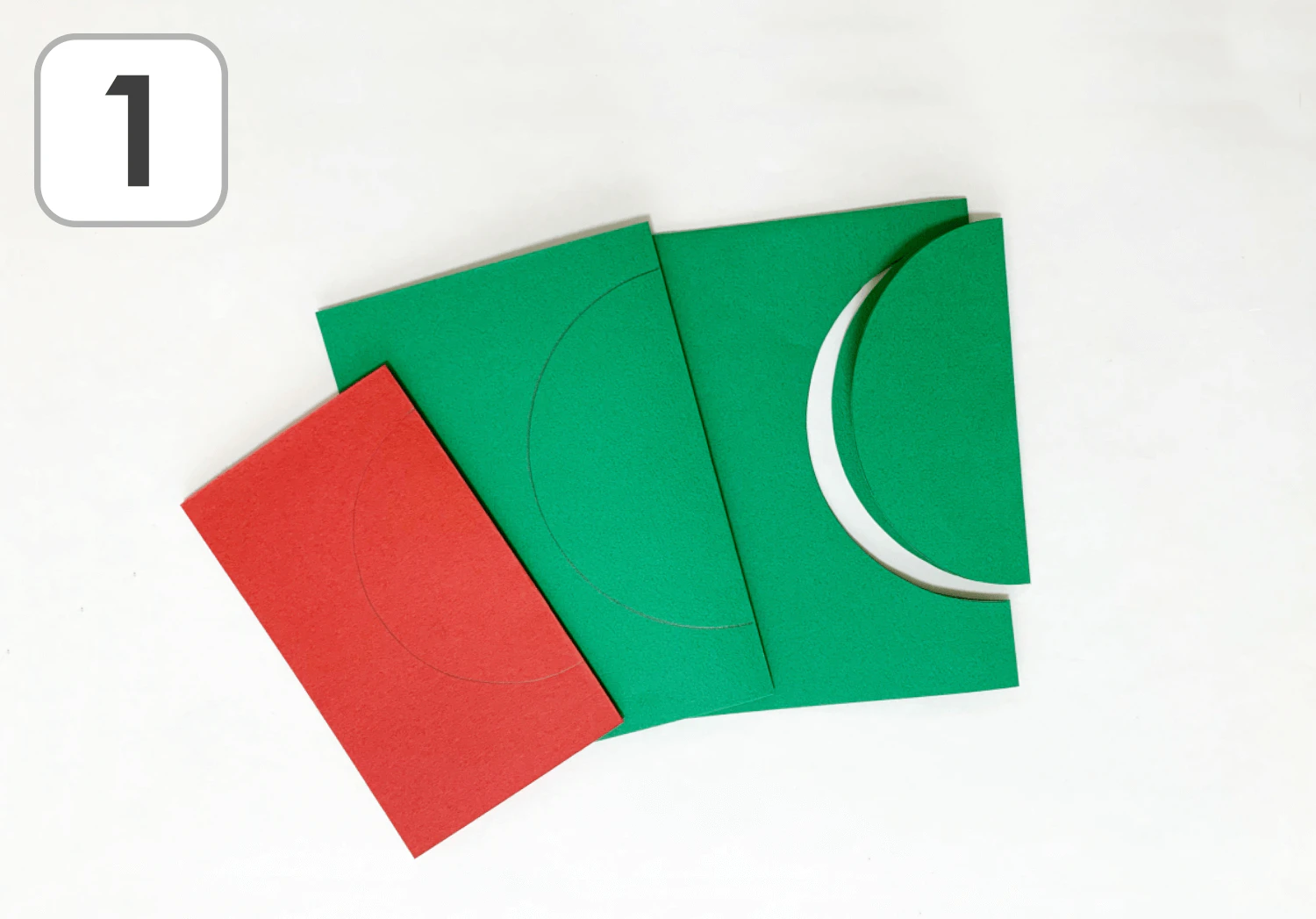 めくれるスイカの製作手順1