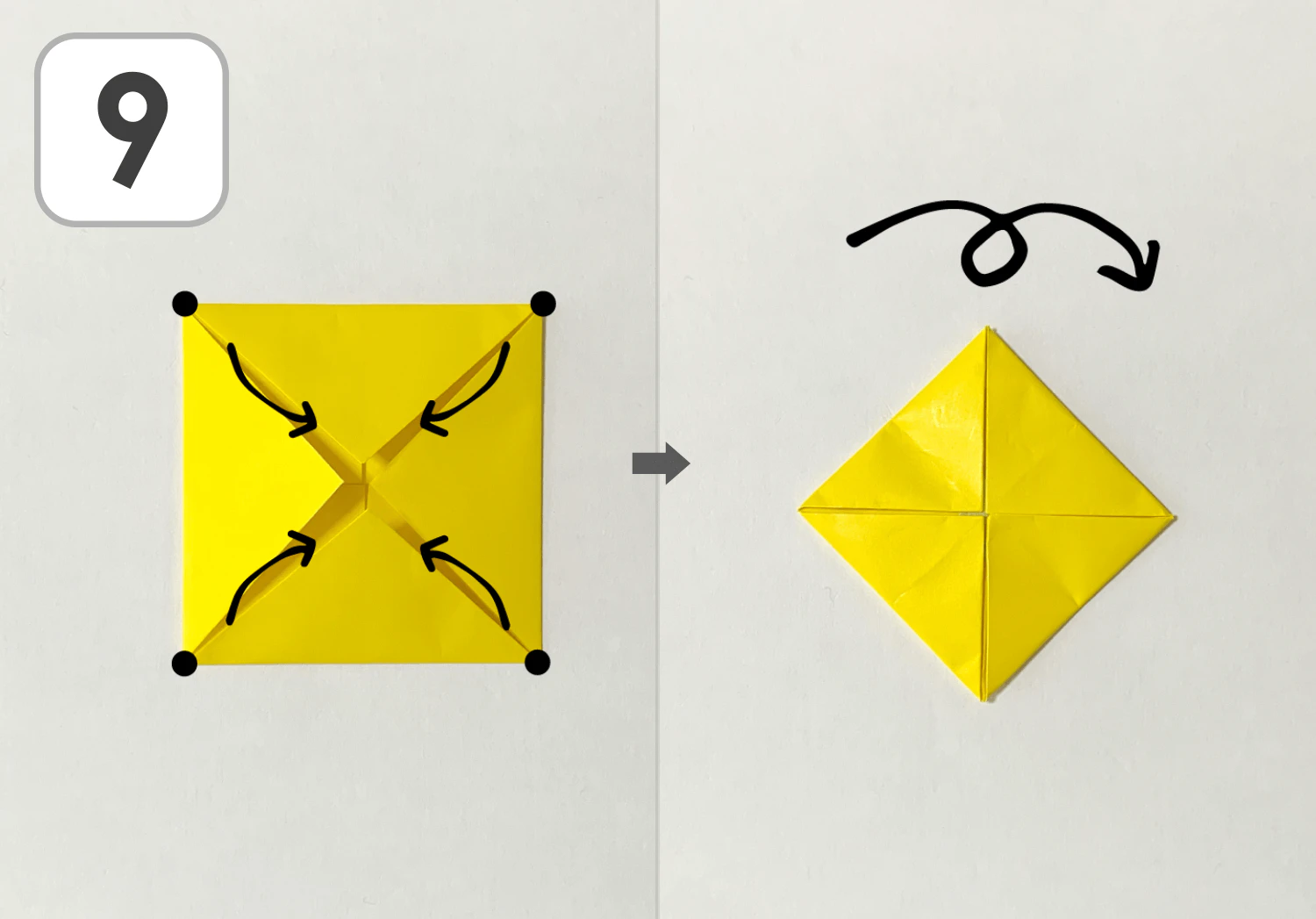 2枚で作るこまの作り方9
