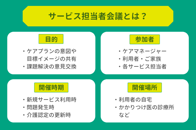 サービス担当者会議とは？会議の目的や進め方、主催者のやるべきことを 