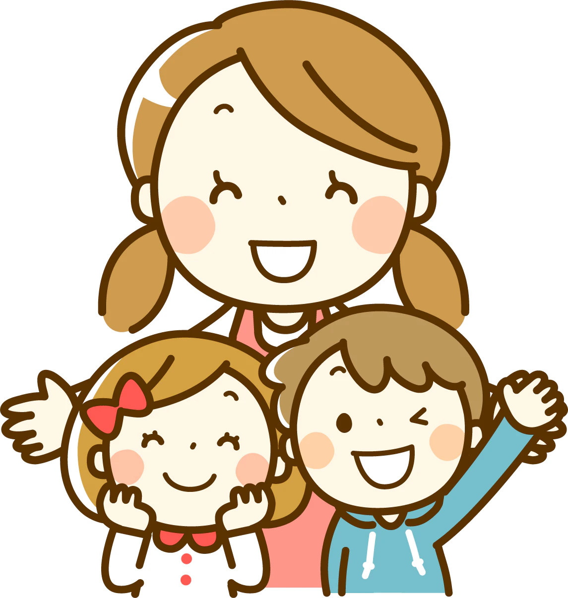 子どもたちと先生のイラスト