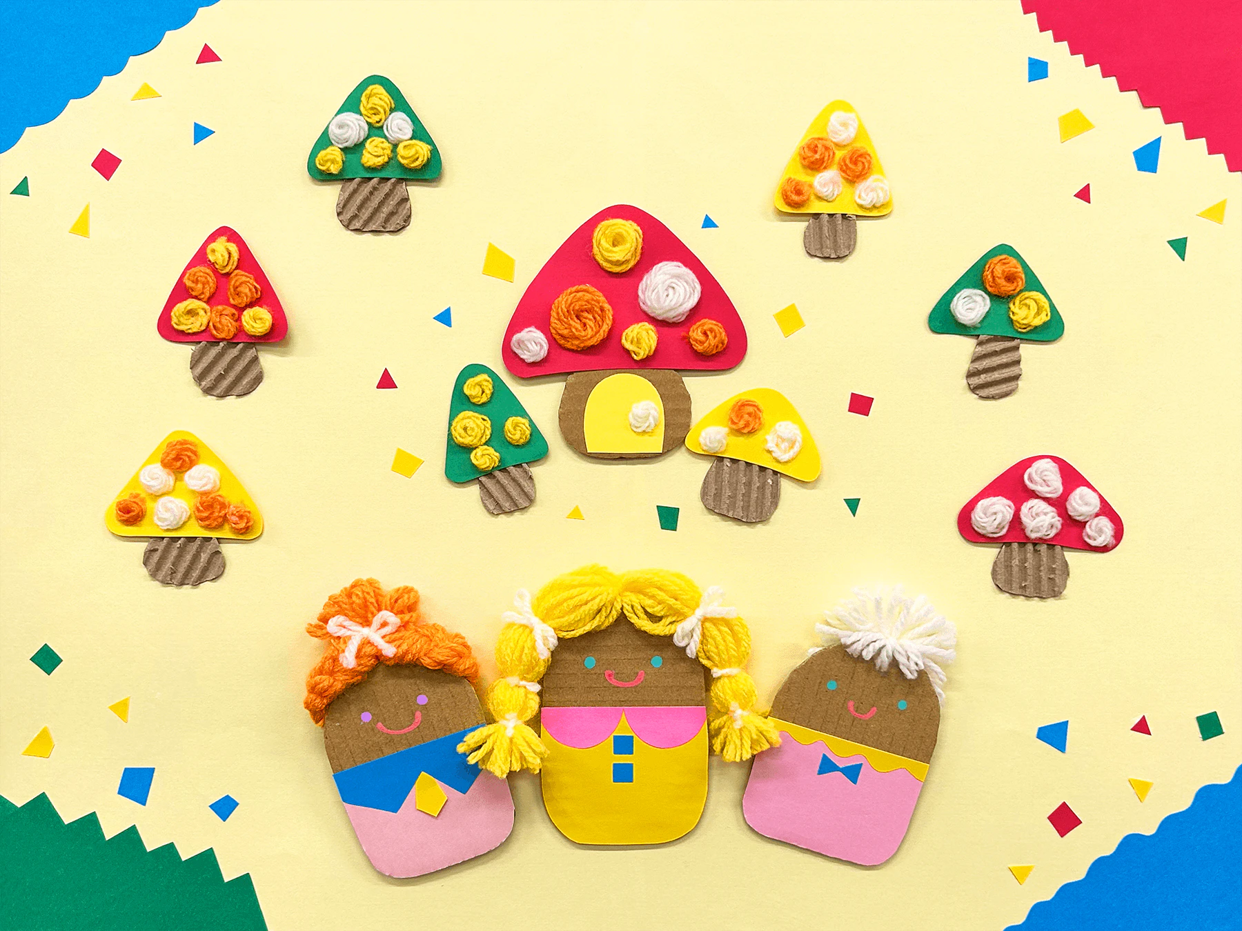 きのこの森の壁面飾り