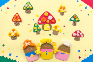 きのこの森の壁面飾り