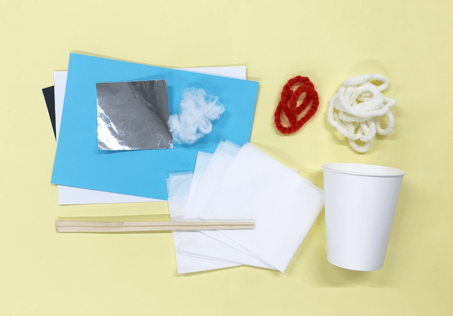 まきまき毛糸の雪だるまの準備物