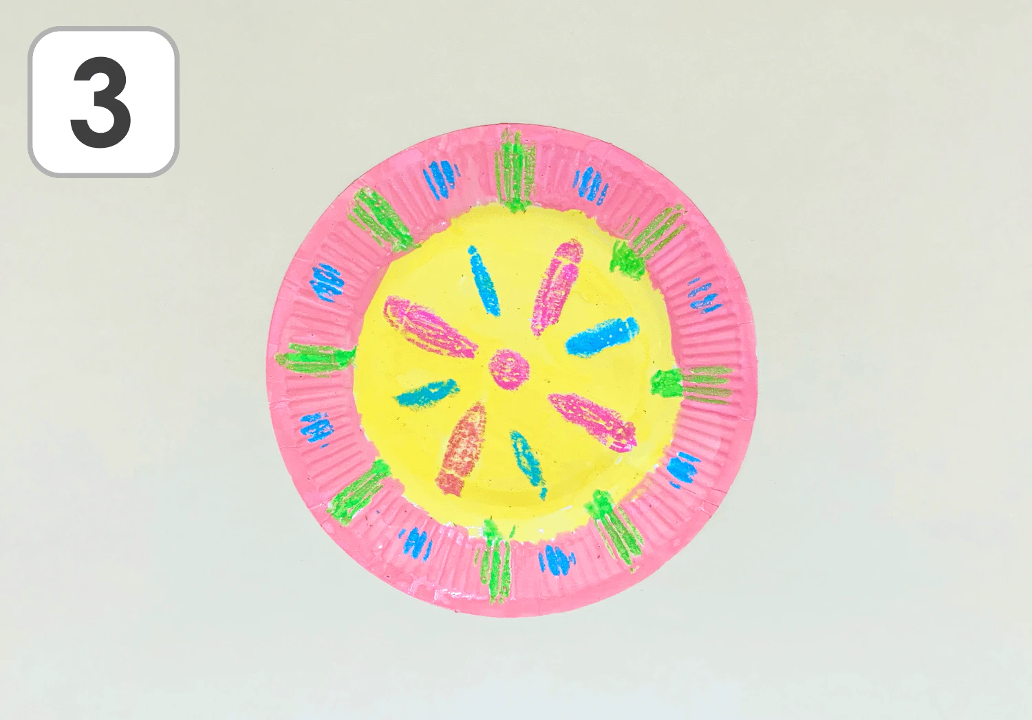 花火の紙皿うちわの製作手順3